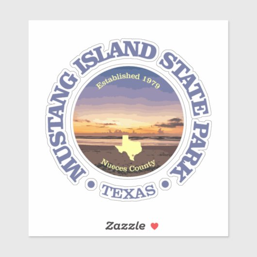 Sticker Mustang Island SP (Feuille)