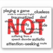 Sticker Mutisme Sélectif NON (Devant)