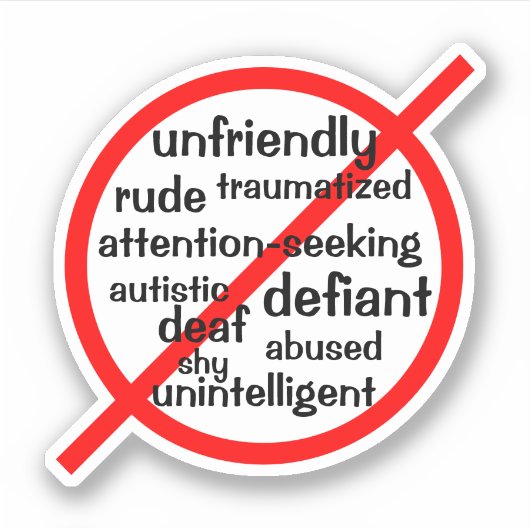 Sticker Mutisme sélectif non symbole (Devant)