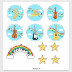 Sticker muziekinstrumenten verzamelpakket