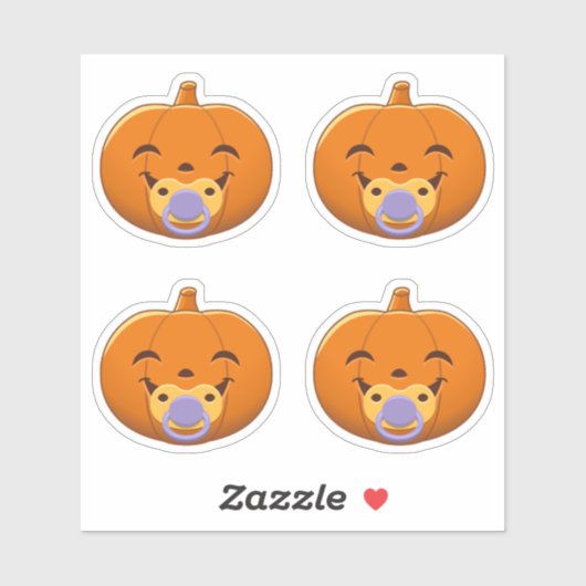 Sticker My First Halloween Pacifier Pumpkin Set of 4 (Feuille)