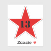 Sticker My Lucky Number Star - Numéro 13 (rouge) (Feuille)