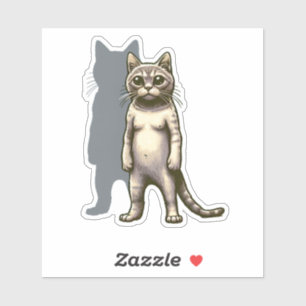 Sticker Mystérieuse Chat avec Silhouette Ombre