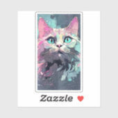 Sticker Mystic Blue Eyes Kitten | Cute chat (Feuille)