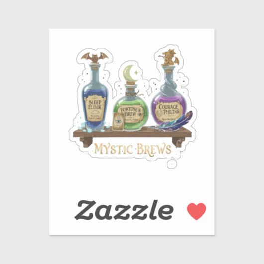 Sticker Mystic Brews | Potions et Élixirs Fantaisistes de (Feuille)
