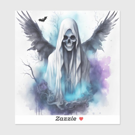 Sticker Mystic Halloween Ghost Gothique Aquarelle Art (Feuille)