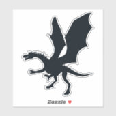 Sticker Mystic Majesty : Dragon Silhouette Imaginaire (Feuille)