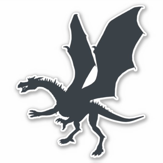 Sticker Mystic Majesty : Dragon Silhouette Imaginaire (Devant)