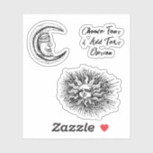 Sticker Mystic Moon and Sun (Feuille)