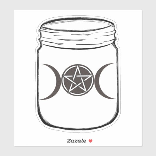 Sticker Mystical Magic Moons Triple Déesse Mason Jar (Feuille)