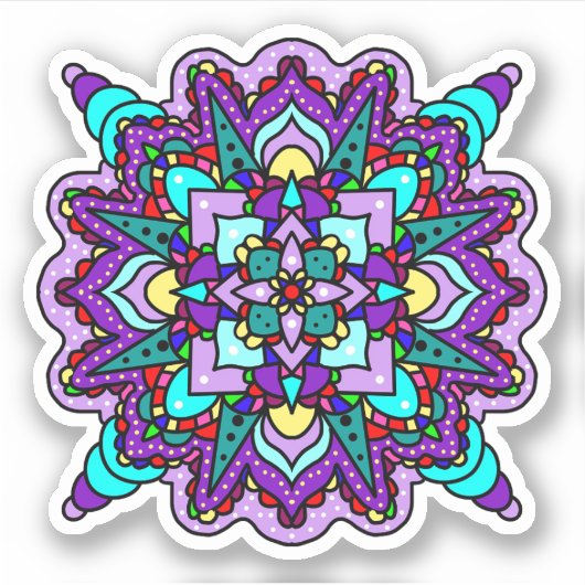 Sticker Mystique de Mandala violet et bleu (Devant)