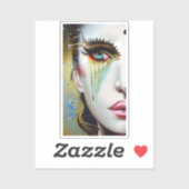 Sticker Mystique Ethérée Belles femmes avec des larmes d'o (Feuille)