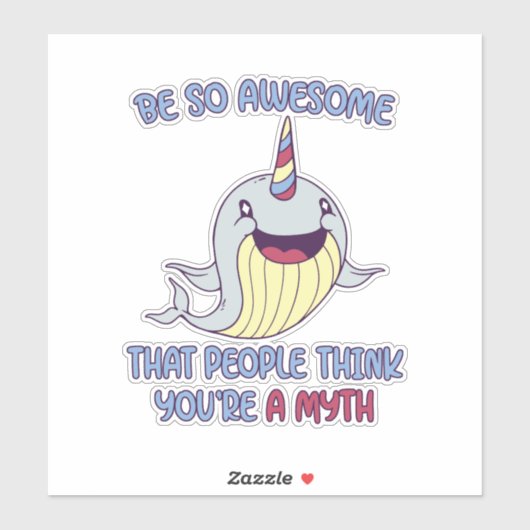 Sticker Mythe Narwhal (Feuille)