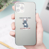 Sticker N'a pas demandé votre avis Design Blue Frenchie (Téléphone)