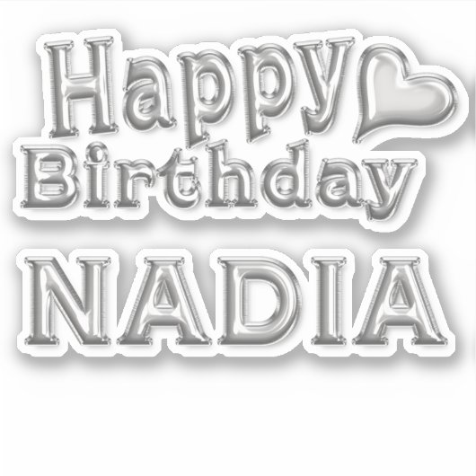 Sticker Nadia Happy Birthday (Devant)