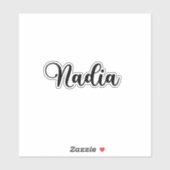 Sticker Nadia Nom - Calligraphie manuscrite (Feuille)