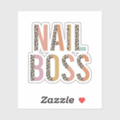 Sticker Nail Boss, Nail Tech, Nail Technicien, Cosmetologi (Feuille)