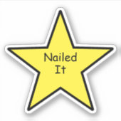 Sticker 'Nailed It Star' – Grappige Minimaal Stick (Voorkant)