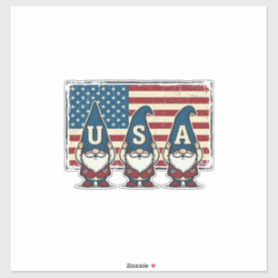 Sticker Nains patriotiques vintage USA Design de T-shirt b