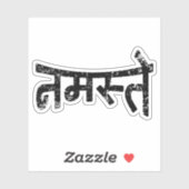 Sticker Namaste (न म ते स्) - Script Devanagari {Distresse (Feuille)