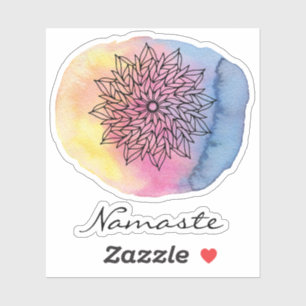 *~* Sticker Namaste Mandala Abstrait Watercolor
