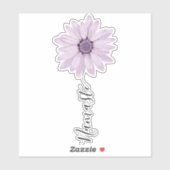 Sticker Namaste Script Lilac Daisy Flower Stem (Feuille)