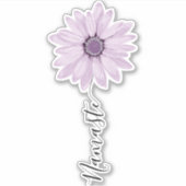 Sticker Namaste Script Lilac Daisy Flower Stem (Devant)