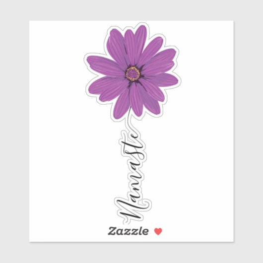 Sticker Namaste Script Purple Flower Stem (Feuille)