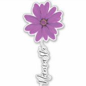 Sticker Namaste Script Purple Flower Stem (Devant)