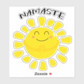 Sticker Namaste Sun Prayer Cute Cartoon (Feuille)