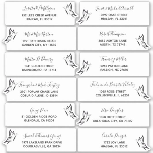 Sticker Name and Address Typography for Wedding or Event (Devant)