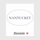 Sticker Nantucket Oval | Style Prépa Côtière (Feuille)