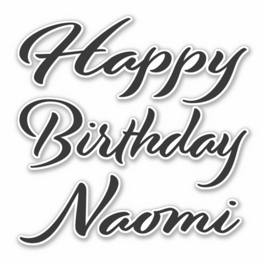 Sticker Naomi Nom Prénom Anniversaire de la Broderie noire (Devant)