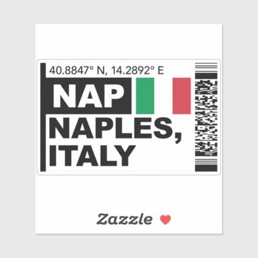 Sticker NAP Naples Boarding Pass - Italy Travel (Feuille)