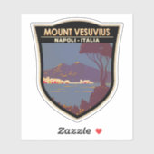 Sticker Naples Mont Vesuvius Travel Art Vintage (Feuille)