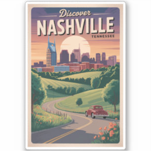 Sticker Nashville Tennessee Route du Sud Art de Voyage