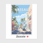 Sticker Nassau Bahamas Travel Art Vintage (Feuille)