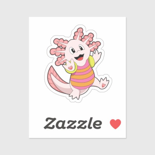 Sticker Natation Axolotl (Feuille)