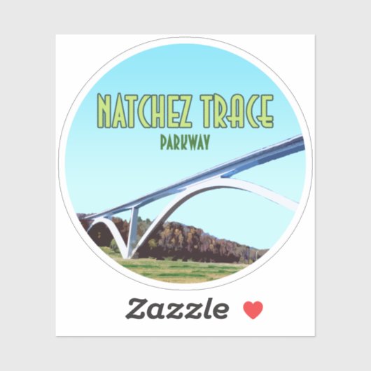 Sticker Natchez Trace Parkway Tennessee Mississippi (Feuille)