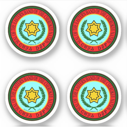 Sticker Nation Cherokee de la bande de l'Est du drapeau de (Devant)