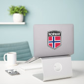 Sticker National - Norvège (Ordinateur portable sur le bureau)