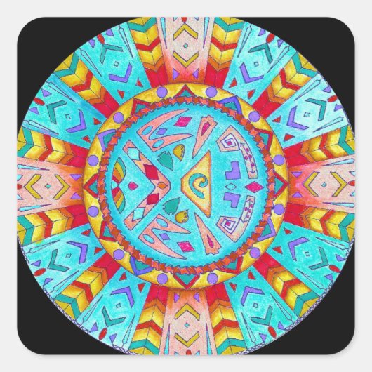 Sticker Native American Southwestern mandala (Voorkant)