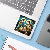 Sticker Nativité (Ordinateur portable avec iPhone)