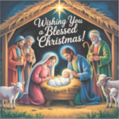 Sticker Nativity Scene Christmas Greeting (Recto)