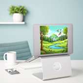 Sticker Nature 15. (Ordinateur portable sur le bureau)