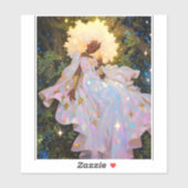 Sticker Nature Déesse Imaginaire afro-américain Art (Feuille)