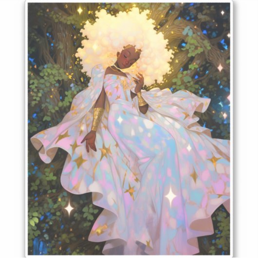 Sticker Nature Déesse Imaginaire afro-américain Art (Devant)