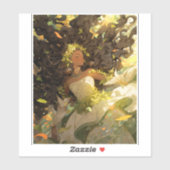 Sticker Nature Déesse Imaginaire afro-américain Art (Feuille)