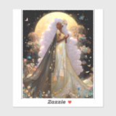 Sticker Nature Déesse Imaginaire afro-américain Art (Feuille)