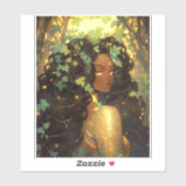 Sticker Nature Déesse Imaginaire afro-américain Art (Feuille)